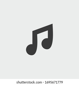 musical note icon. musical note vector on gray background