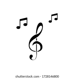 Musical note icon vector on white background
