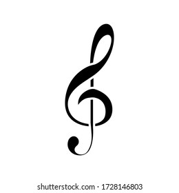 Musical note icon vector on white background
