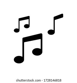 Musical note icon vector on white background