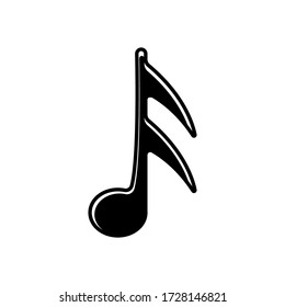 Musical note icon vector on white background