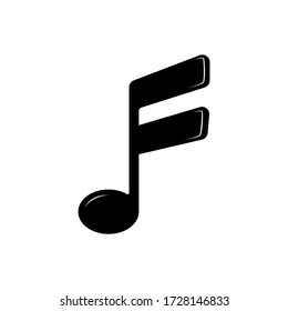 Vector de icono de nota musical en fondo blanco