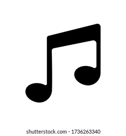 Musical note icon vector on white background