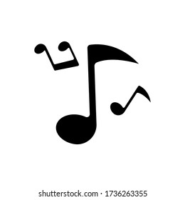 Musical note icon vector on white background