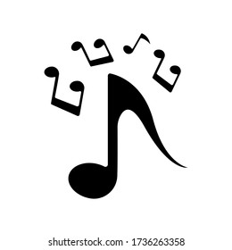 Musical note icon vector on white background