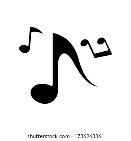 Musical note icon vector on white background