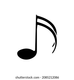 Musical Note Icon Vector on White Background