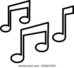 Vector de icono de nota musical en fondo blanco 