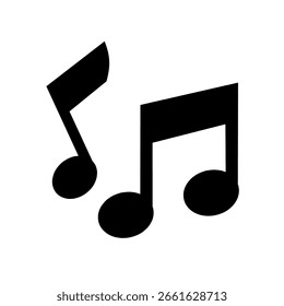 musikalische Note, Ikone, Vektor auf weißem Hintergrund