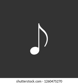 musical note icon vector. musical note sign on black background. musical note icon for web and app