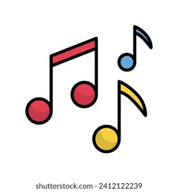 musical note icon with white background vector stock illustration