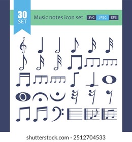 Musical Note Icons Multi Series