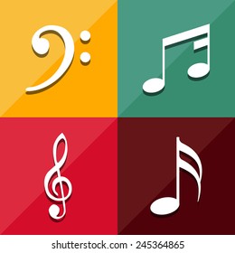 Musical note icons set great for any use. Vector EPS10.