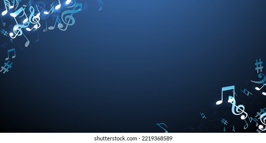 Musical note icons vector background. Song notation elements swirling. Dance music wallpaper. Retro note icons silhouettes with sharp. Album cover backdrop.