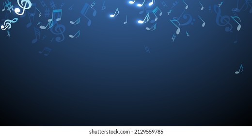 Musical note icons vector design. Audio recording elements placer. Dance music wallpaper. Isolated note icons elements with bass clef. Party flyer background.