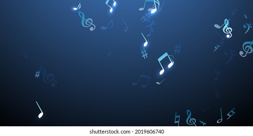 Musical note icons vector illustration. Symphony notation elements burst. Nightclub music concept. Retro note icons silhouettes with bass clef. Album cover backdrop.