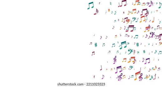 Musical note icons vector illustration. Song notation signs burst. Pop music illustration. Funky note icons signs with pause. Banner background.