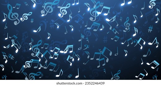 Musical note icons vector illustration. Sound composition elements swirling. Party music concept. Retro note icons elements with treble clef. Party flyer background.