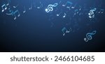 Musical note icons vector wallpaper. Symphony notation signs scatter. Dance music concept. Funky note icons silhouettes with pause. Banner background.