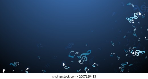 Musical note icons vector wallpaper. Symphony notation signs placer. Disco music pattern. Modern note icons silhouettes with flat. Album cover backdrop.