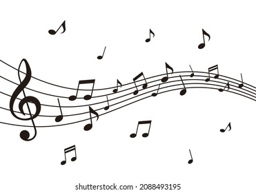 Musical note illustration, silhouette material of sheet music