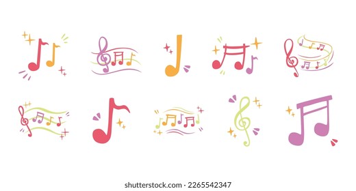 Musical Note Illustration Vector Set