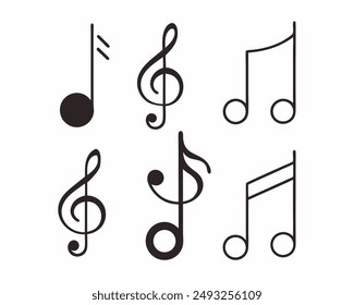 Musical Note Illustration Vector Set