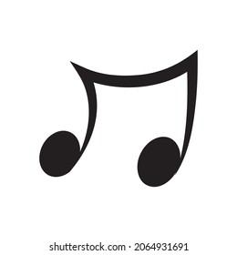 Musical note isolated icon on white background. Vector symbol illustration.