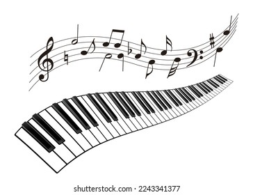 musical note keyboard harmony , Vector illustration