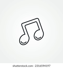 musical note line icon. musical note line icon.