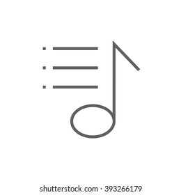 Musical note line icon.