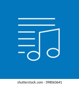 Musical note line icon.