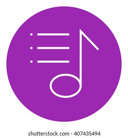 Musical note line icon.