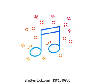 Musical note line icon. Music sign. Gradient design elements. Linear musical note icon. Random shapes. Vector