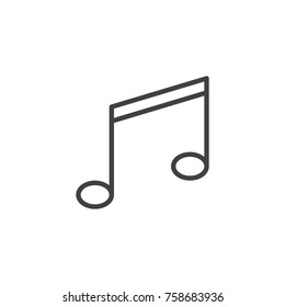 Musical note line icon, outline vector sign, linear style pictogram isolated on white. Music notes symbol, logo illustration. Editable stroke