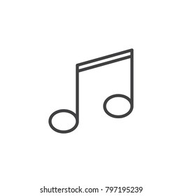 Musical note line icon, outline vector sign, linear style pictogram isolated on white. Music notes symbol, logo illustration. Editable stroke