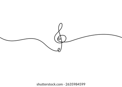 Musical note line icon, Simple continuous line drawing of a musical note, Vector illustration design.