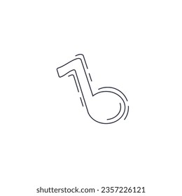 musical note line icon. musical note thin line icon.