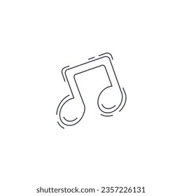 icono de la línea de nota musical. icono de la línea delgada de nota musical.