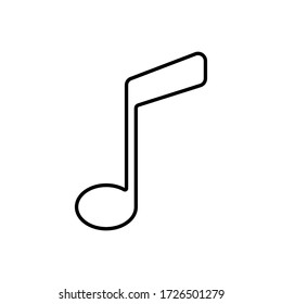 Musical note line icon vector template