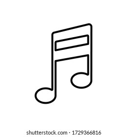 Musical note line icon vector template