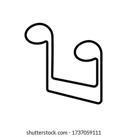 Musical note line icon vector template