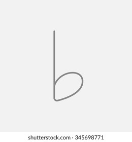 Musical note line icon for web, mobile and infographics. Vector dark grey icon isolated on light grey background.