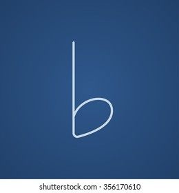 Musical note line icon for web, mobile and infographics. Vector light blue icon isolated on blue background.