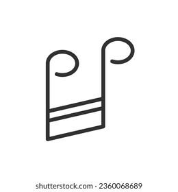 Nota musical, icono lineal. Línea con trazo editable