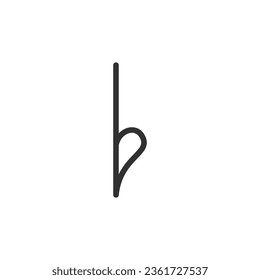 Musikalische Note, lineares Symbol. Linie mit bearbeitbarem Hub