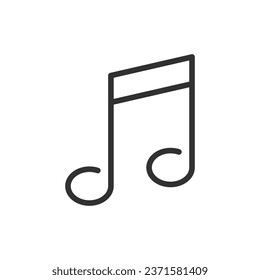 Musikalische Note, lineares Symbol. Linie mit bearbeitbarem Hub