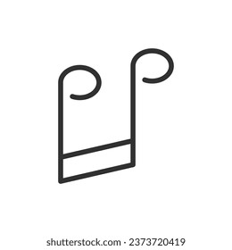 Musical note, linear icon. Line with editable stroke