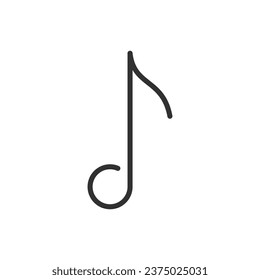 Musikalische Note, lineares Symbol. Linie mit bearbeitbarem Hub