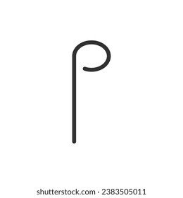Musical note, linear icon. Line with editable stroke
